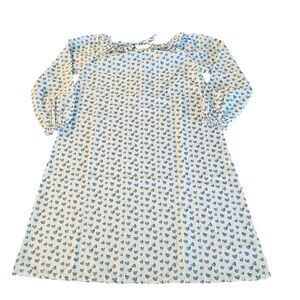 Cecil and Lou Girls Size 8 White and Blue Nightgown with Blue Heart Pattern NWOT